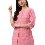 Women's Cotton Floral Printed Short Kurta for Women