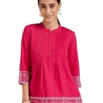 Women's Printed Straight Cotton Short Kurti