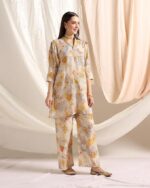 Cotton Blend Co-Ord Set for Women | Co-Ord Set for Women Stylish | Kurta Set for Women | Pajama Set | Ethnic Co-Ord Set for Women | 3/4 Sleeve Women's Co-Ord Set - Image 3
