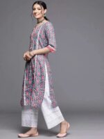 Blue Printed Cotton Kurta - Image 2