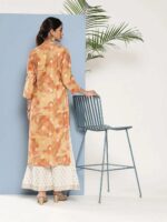Brown Printed Silk Straight Kurta - Image 3