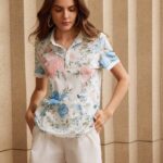 Women Floral Print Regular Fit Polo T-Shirt