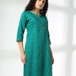 Women Block Print Straight Kurta