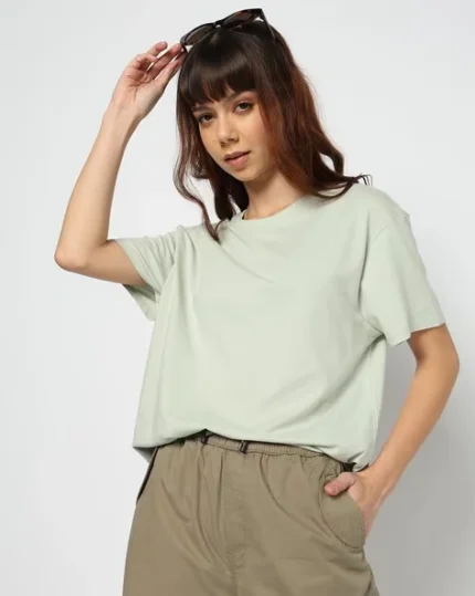 Women Regular Fit Crew-Neck Cotton T-Shirt