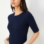 Women Ribbed Round-Neck Top