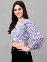 CROP TOPS FOR WOMEN WESTERN WEAR LAVENDER